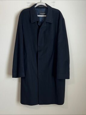 SCHNEIDERS Coat Men's Size US 46 Navy Pure Cashmere Overcoat Austria